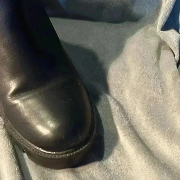 Steve Madden Black Chunky Ankle Zip Motorcycle Boots, Size 9 - Picture 6 of 8